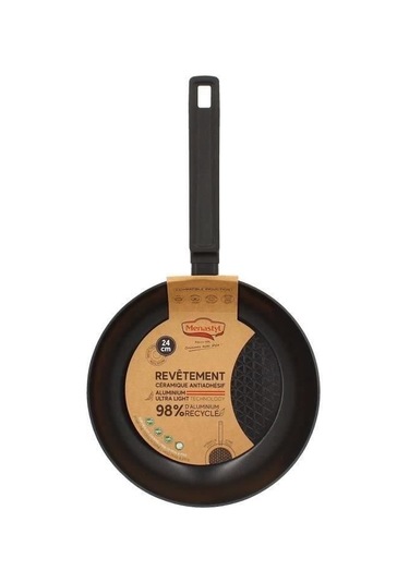 Tava - Menastyl - 6020636 - Dövme Alüminyum - 24 Cm - Siyah - İndüksiyon Dahil Tüm Ocaklar İçin Uygundur