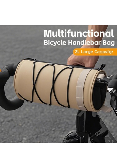 Padalink Bisiklet Gidon Çantası - Büyük Kapasiteli, Dayanıklı Ve Pratik Bisiklet Aksesuarı 2l Haki