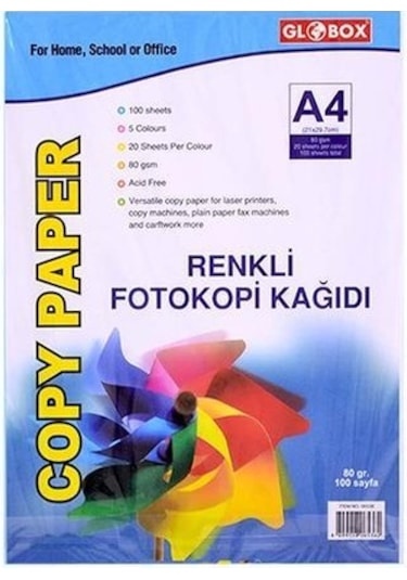 Globox Fotokopi Kağıdı 5 Renk 100 Lü 6536