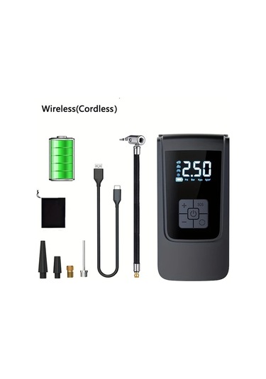 Carrier Dy Lm Tasinabilir Araba Hava Kompresoru 4000mah Lityum Pili Usb Tip C Sarj Dijital Ekran Led Acil Isik Kablosuz Inflasyon Pompasi
