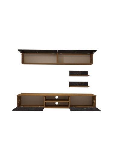 Decoraktiv Eko 5 Mdf Dvd Tv Ünitesi Tv Sehpası Pera - Siyah Mermer