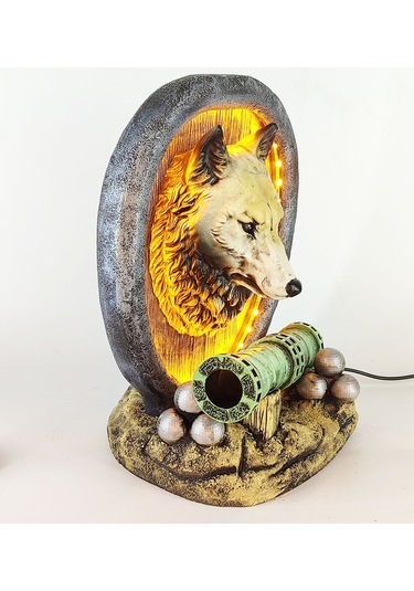 Sahi Topu Kurt Büst Dekoratif Işıklı Konik Tütsülük