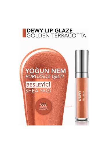 Flormar Besleyici Dudak Parlatıcısı - Dewy Lip Glaze - 003 Goldenterracotta-8682536068055
