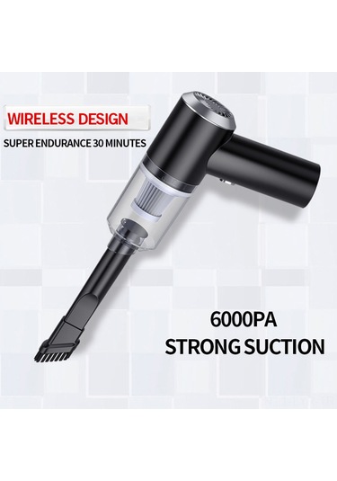 Ranyeek 6000pa Süction 120w El Tipi Kablosuz Süpürge: Araç, Ev Ve Ofis Temizliği İçin Led Işıklı, Kablosuz Şarjlı Siyah Model