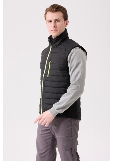 Nepeta Bomber Şişme Outdoor Yelek - Hafif, Suya Dayanıklı Siyah-f.sarı