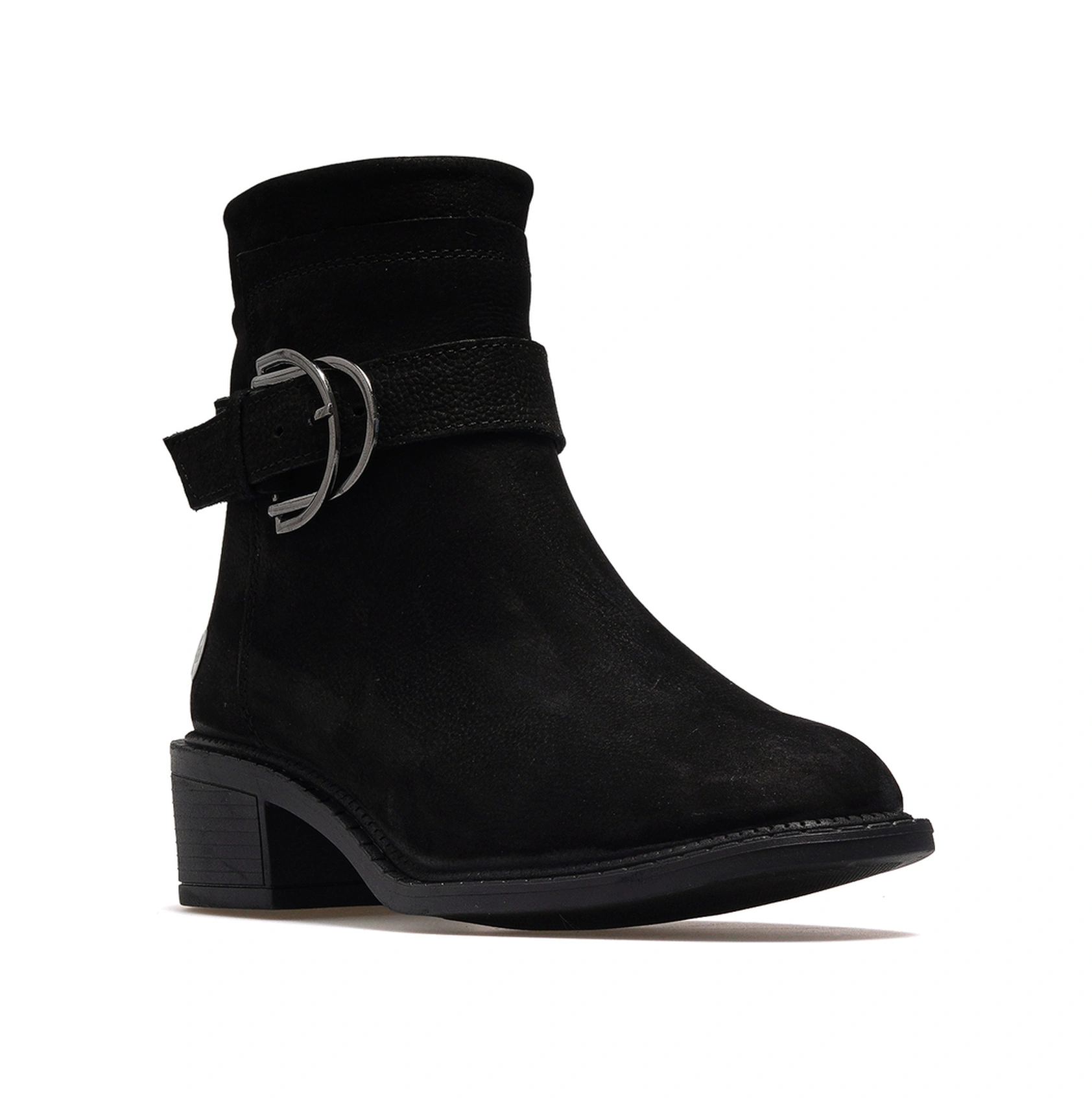 Mammamia Kadın Hakiki Deri Topuklu Günlük Bot 25k D25kb-8075 Z Siyah Nubuk Siyah Nubuk