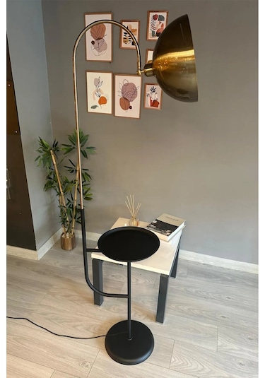 Dimmerli Işığı Ayarlanabilen Işığı Artırılıp Azaltılabilen Eskitme-siyah Hareketli Başlık Lambader Yeşil