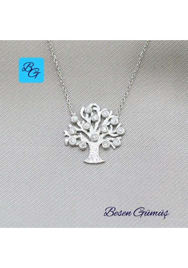 Gümüş Hayat Ağacı Kolye Rose - Gold -  Gümüş