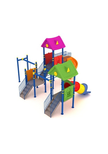 3 Kuleli 2 Kaydıraklı Çocuk Oyun Grubu Enj 03 07-69 Çok Renkli