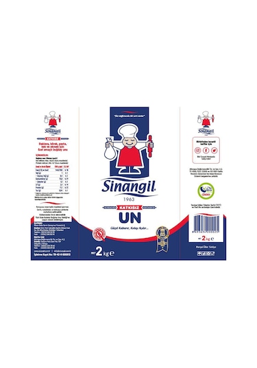 Sinangil Un 2 Kg Çok Amaçlı Buğday Unu, Ev Ve Profesyonel Kullanım