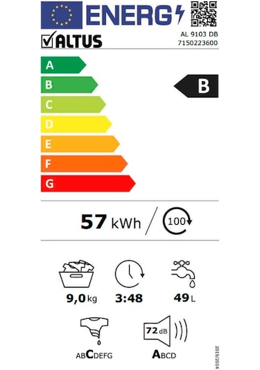 Altus AL 9103 DB 1000 Devir 9 KG Çamaşır Makinesi