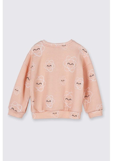 Panço Desenli Somon Kız Çocuk Sweatshirt 2521gb08009 Somon