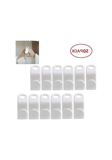 Fortunelane Beyaz Kalın Plastik Askı Bağlantı Kancaları - 50 Adet Set, Kolay Ve Dayanıklı Diğer