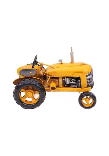 Dekoratif Metal Traktör Sarı Renk 0604e-173