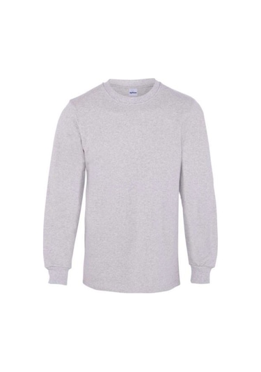 2 İplik Bisiklet Yaka Gri Sweatshirt