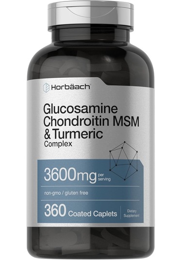 Horbäach Glucosamine Chondroitin Msm 3600 Mg 360 Caplets Advanced Formula With Turmeric Aromasız