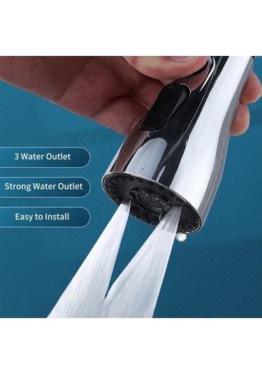 Novahub Fonksiyonlu Sprey Başlığı 360 Dön 2.0 Su Tasarruflu Lavabo Sprey Gümüş