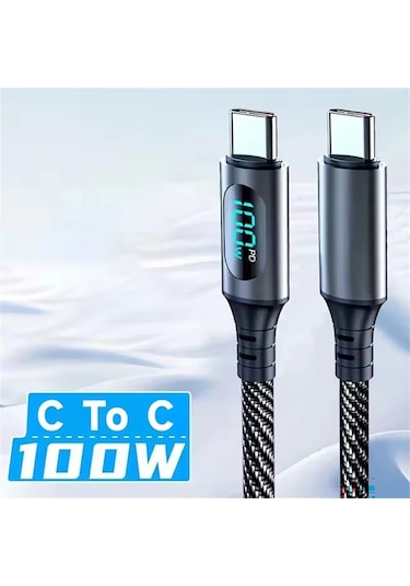 Jinmuxi 6a 120w Usb A-c Süper Hızlı Şarj Kablosu Xiaomi/samsung Uyumlu Led Ekranlı 2mkapasite: 6a 120w Black