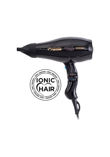 Ventoso V5 Exclusive Ionic Profesyonel Fön Makinesi Parlak Siyah