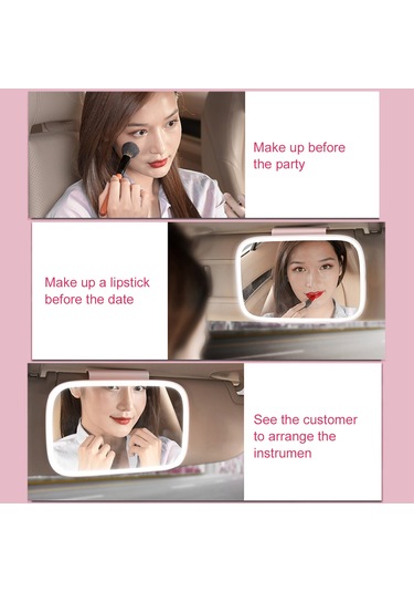 Vkemall Led Işıklı Araba Güneşlik Aynası Makyaj Güneşlik Kozmetik Aynası Ayarlanabilir T