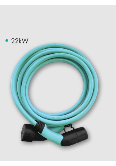 Volti Düz Tip-2 22 kW 32A 380V AC Elektrikli Araç Şarj Kablosu (TOGG/Tesla/Uyumlu)