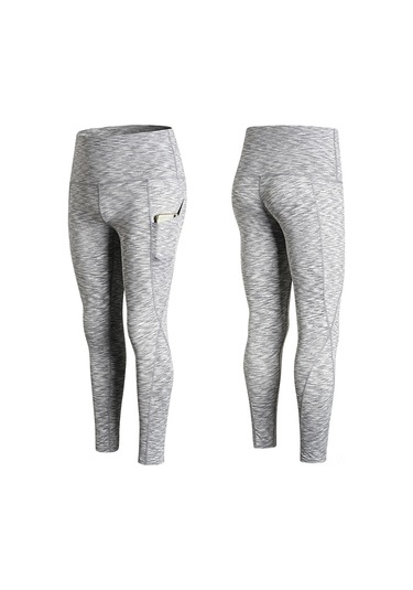 Wezone Yüksek Bel Yoga Taytı: Hızlı Kuruma, Esnek Ve Cep Detaylı Spor Legging Gri Renk Renkli Gri