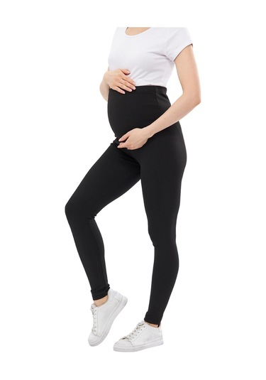 Luvmabelly Myra8140 Toparlayıcı Fitilli Mevsimlik Beli Ayarlanabilir Hamile Tayt-siyah