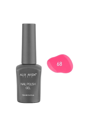 Alix Avien Pembe Kalıcı Oje 68-yoğun Renk Veren Jel Oje 12 Ml-nail Uv Gel Polish 68
