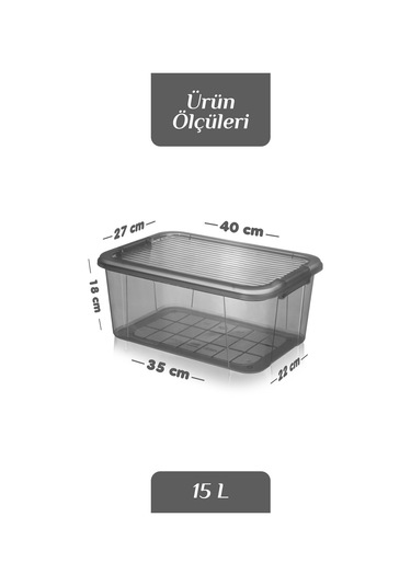 2'li Mega 15l Un Bakliyat Erzak Kabı - Kilitli Kapaklı Banyo Düzenleyici Deterjanlık Saklama Kutusu Siyah