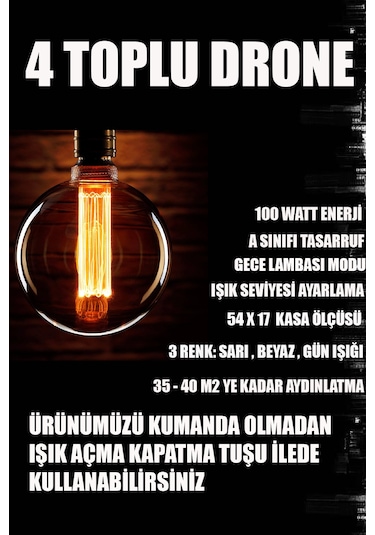 Fuzon Drone 4 Toplu 3 Renk Kumandalı Led Avize Büyük Salon Led Avize Kr Krom