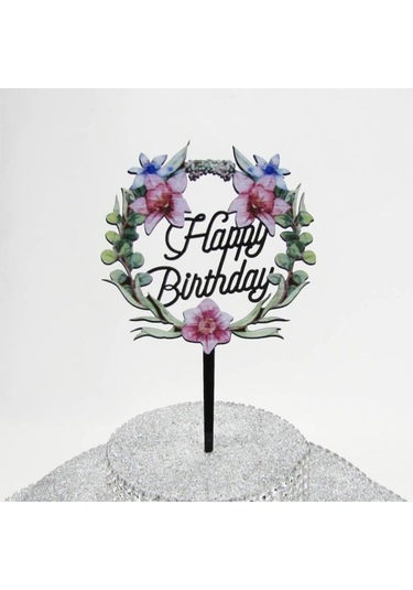 Bride To Be Çiçek Resimli Pleksi Ayna Pasta Süsü 16 Cm