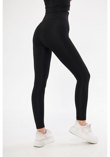 Lesa Wear Yüksek Bel Likralı Toparlayıcı Ve Sıkılaştırıcı Tayt Siyah