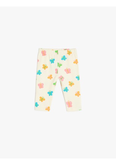 Koton Kelebek Desenli Beli Lastikli Pamuklu Kapri Tayt Bej Desenli 5smg40008ak Ekru Desenli Ekru Koton Kelebek Desenli Beli Lastikli Pamuklu Kapri Tayt Bej Desenli 5smg40008ak Ekru Desenli Ekru