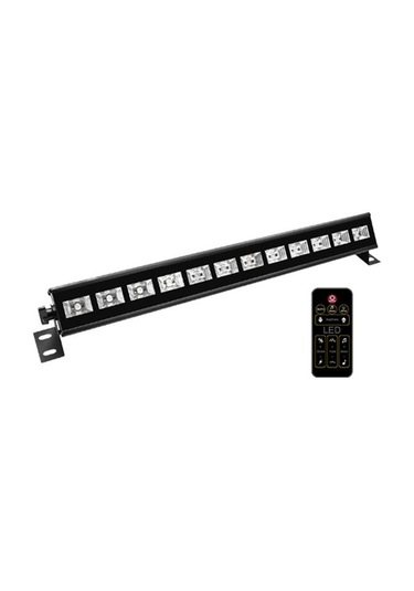 Szypzstore 12 Adet Uv Hattı Işık Duvar Yıkayıcı Cadılar Bayramı Sel Floresan Sahne Led Projeksiyon Işığı, Au Tak At5kfa Siyah