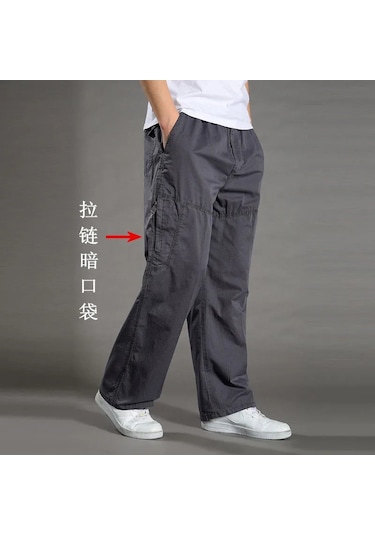 Gqxaon Erkek Kargo Pantolon - Pamuk Siyah İş Pantolonu - Rahat Yaz Tırmanma Joggers Şampanya