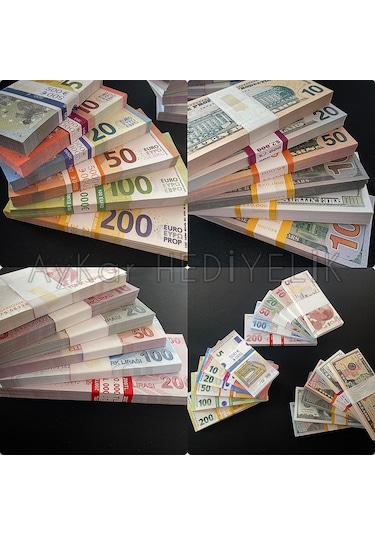 Aykar 18 Deste Karışık Euro - Dolar Ve Tl Geçersiz Paralar