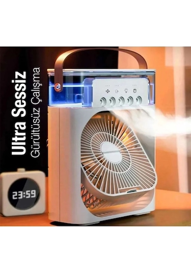 600 Ml Ultrasonik Hava Nemlendirici Buhar Makinesi Ve Aroma Difüzörü Ve Buzlu Klima Rgb Işıklı