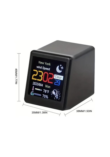 Topshop1 Beyaz Mini Wifi Akıllı Hava İstasyonu Saati Sıcaklık Nem Zaman Alarm Masaüstü Dekorasyon Taşınabilir Ev Oyun Odası