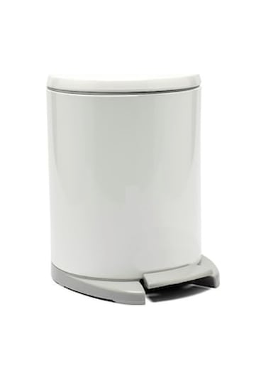 Primanova Cigo Paslanmaz Beyaz Çöp Kovası Pedallı 6Lt. M-E41-01-0 Beyaz