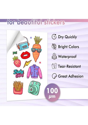 Moveevo A4 Bopp Lazer Soğuk Laminasyon Filmi 7 Silk - Su Geçirmez, Kuru Tutucu, Anti-oksidan, Dayanıklı - 4 Desen, 24 Adet Foto Reklam/film Koruyucu Folyo 1 Adet