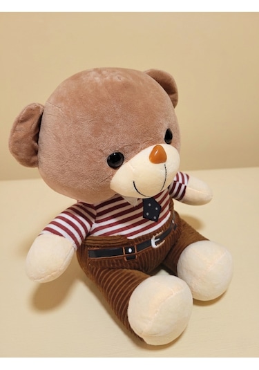 Peluş Tulumlu Ayıcık 45 Cm Kahverengi