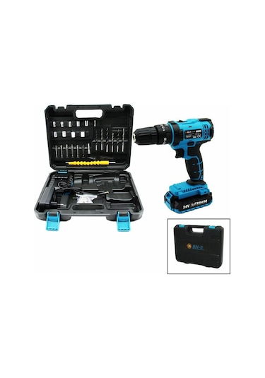 Banco BN-5 F-136 Darbeli 24 V Şarjlı Akülü Vidalama Matkap Seti Mavi