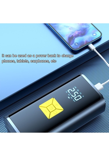 Ranyeek Akıllı Otomobil Hava Pompa, Dijital Basınç Göstergeli, Otomatik Durma, Led Işıklı, Usb Ve Araç Şarj Desteği, 150psı, Dahili Li-pil