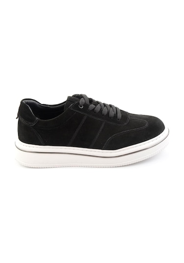 Bambi Siyah Hakiki Deri Erkek Sneaker E01089006202