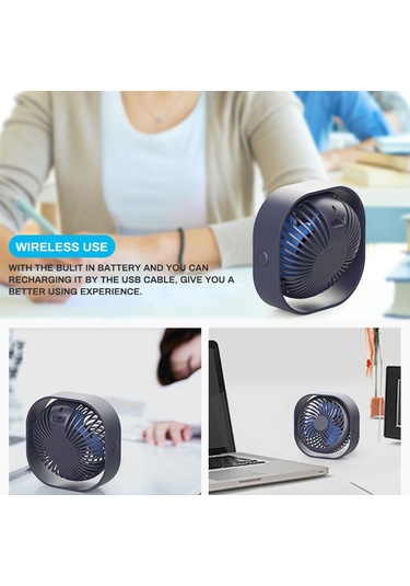Vkemall Taşınabilir Usb Şarjlı Mini Masa Fanı - 3 Hız Ayarlı, Sessiz Ve Hafif