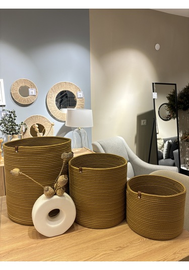 Rover Çok Amaçlı Düzenleyici Sepet, Saksılık, Organizer 3'lü Set Jüt