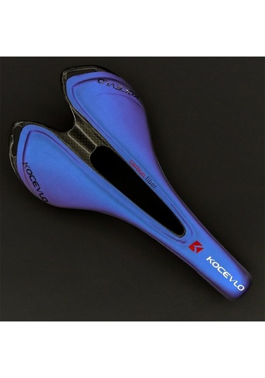 Tongxida Kocevlo Karbon Bisiklet Koltuğu - Mavi Konforlu Mtb Yol Bisikleti Yastığı Karbon Elyaf Bisiklet Sürüş Koltuğu Erkekl Mavi