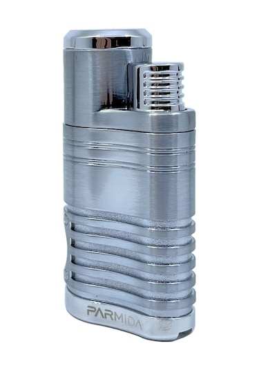 Parmida Premium 4 Torch Jet Alevli Puro Çakmağı Gümüş Gri
