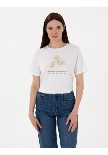 Pierre Cardin Kadın Beyaz Tişört 50305787-vr013 Beyaz