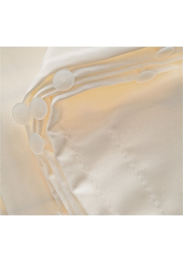 Taç Saten Güneşlik Perde Krem & Beyaz 1.Sınıf Kalite (Boy 200 Cm)